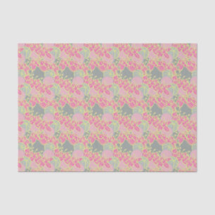 modern leaf, bud, and flower pattern tissue paper