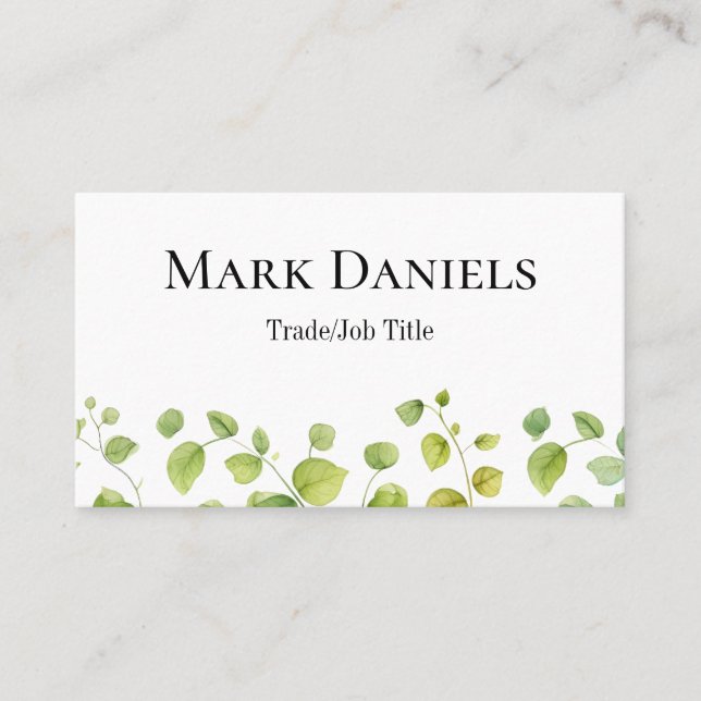 Modern Leaf Design Business Card (Front)