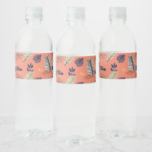Modern Leaf Pattern Food and Beverage Label Set