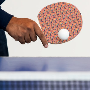 Modern Leaf Pattern Ping Pong Paddle