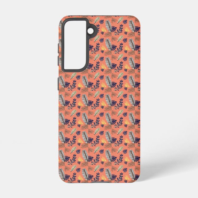 Modern Leaf Pattern  Samsung Galaxy S21 Case (Back)