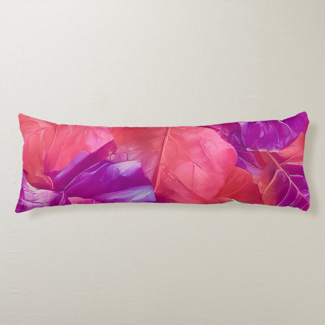 Modern Leafy Design Pattern Body Cushion (Front)