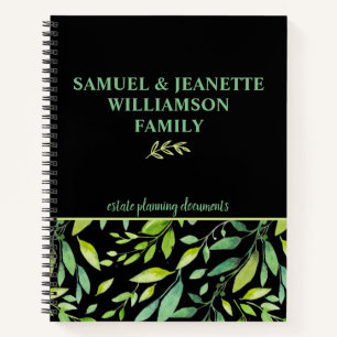 Modern Leafy Family Estate PlanningSpiral Notebook