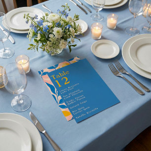 Modern Leafy Lithograph table number seating chart