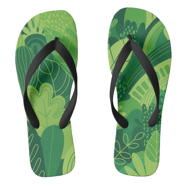 Modern Leafy Texture Thongs (Footbed)