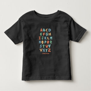 Modern learn ABC Alphabet Personalized Educational Toddler T-Shirt