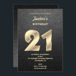 Modern Leather 21st Birthday Invitation<br><div class="desc">Modern and stylish,  with the look of leather 21st birthday party invitation. Text can be personalise for your birthdays,  bridal shower,  or any type of celebration.</div>