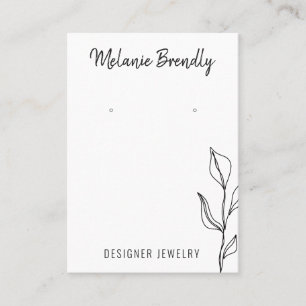 Modern Leaves Black White Jewellery Earring Displa Business Card