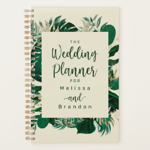 Modern Leaves Greenery Tropical Themed Wedding Planner