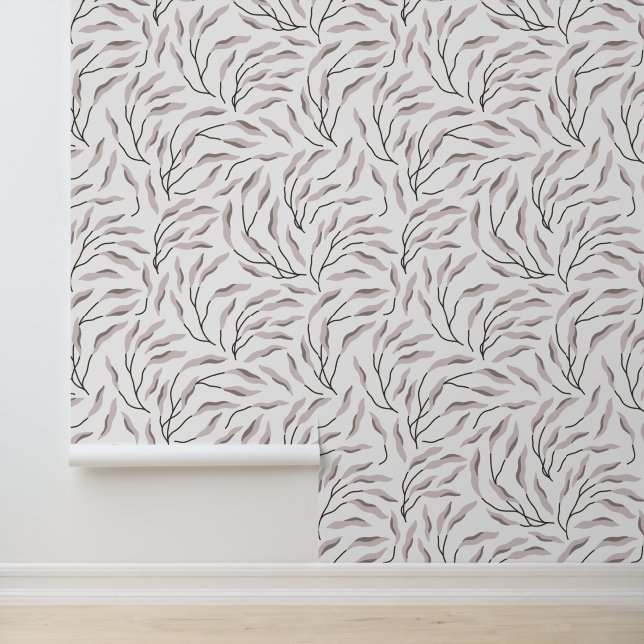 Modern Leaves Pattern Wallpaper (Application)