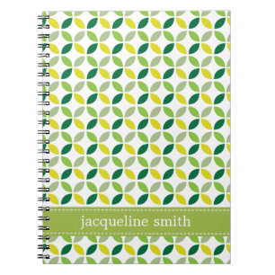 Modern Leaves Personalised Notebook - Green