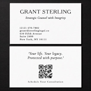 Modern Legal Counsel QR Code Business Card