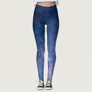 Modern Leggings   Blue universe, cosmos, stars