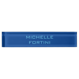 Modern Legible Name Plain Sky & Deep Blue Nameplate