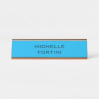 Modern Legible Name Plain Sky& Ocean Blue