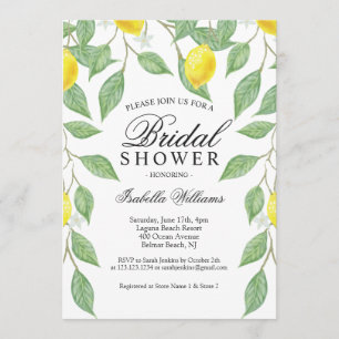 Modern Lemon Boho Bridal Shower Invitvitation Invitation
