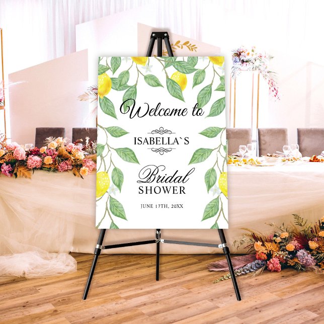 Modern Lemon Boho Bridal Shower Welcome Sign (Creator Uploaded)
