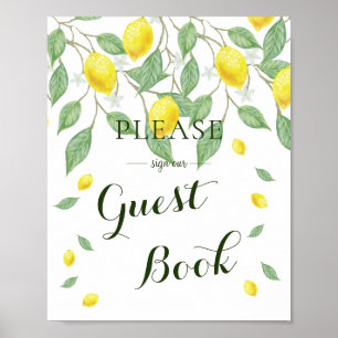 Modern Lemon Boho Summer Wedding Guestbook Sign