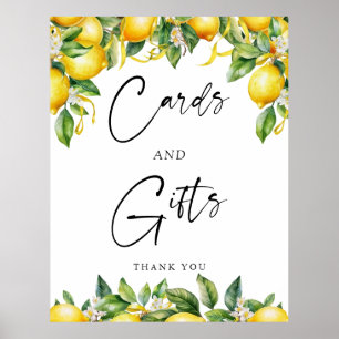 Modern Lemon Citrus Cards and Gifts Sign