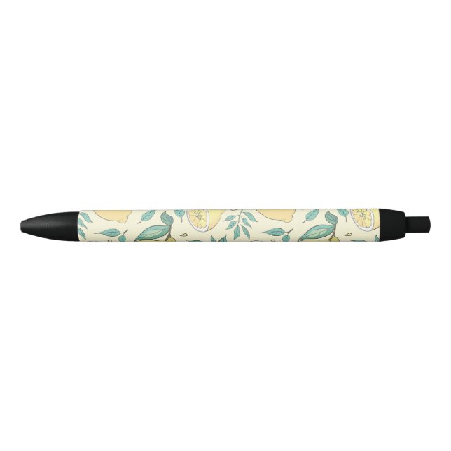 Modern Lemon Citrus Summer yellow Personalised    Black Ink Pen (Front)
