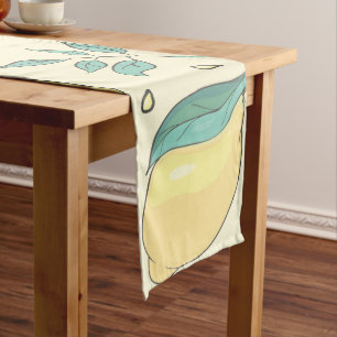 Modern Lemon Citrus Summer yellow Personalised   T Long Table Runner