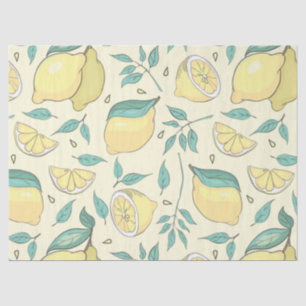 Modern Lemon Citrus Summer yellow Personalised     Tissue Paper