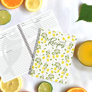 Modern Lemon Citrus Yellow Vegan  Notebook