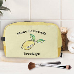 Modern Lemon Cute Add Name Teen Summer Yellow Dopp Kit