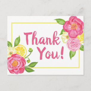 Modern Lemon Floral Thank You
