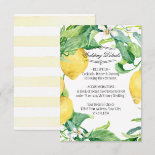 Modern Lemon Floral Wreath Citrus Foliage Wedding Invitation