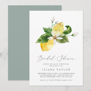 Modern Lemon Garden Bridal Shower Invitation