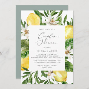 Modern Lemon Garden Couples Shower Invitation
