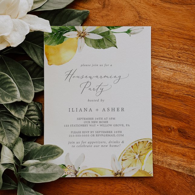 Modern Lemon Garden Housewarming Party Invitation (Creator Uploaded)