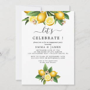 Modern Lemon Garden "Let's Celebrate" Invitation