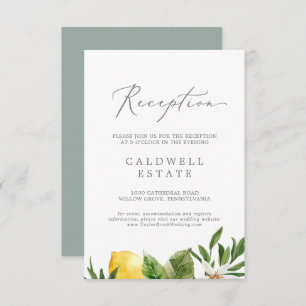 Modern Lemon Garden Reception Insert Card