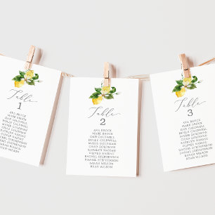 Modern Lemon Garden Table Number Seating Chart