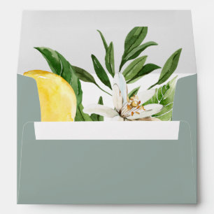 Modern Lemon Garden Wedding Invitation Envelope
