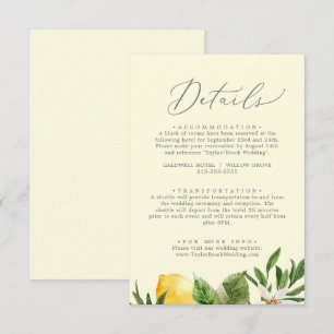 Modern Lemon Garden Yellow Details Enclosure Card