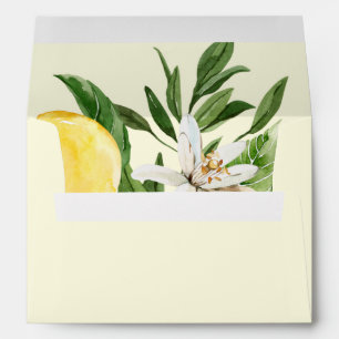 Modern Lemon Garden   Yellow Wedding Invitation Envelope
