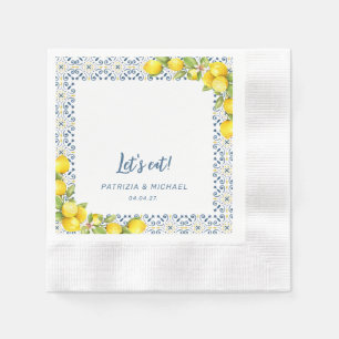 Modern Lemon Mediterranean Wedding  Napkin
