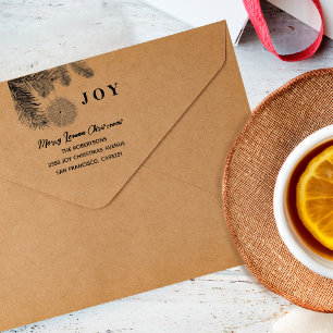 Modern Lemon Orange Merry Christmas Joy Self-inking Stamp