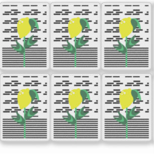 Modern Lemon Plant Sticker Set