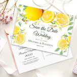 Modern Lemon Summer Wedding Save the Date Announcement Postcard<br><div class="desc">Watercolor lemon summer wedding save the date postcard. The text can be changed using right the "Details" menu. To fit everything to your needs please click the "Customise" button and you can text style and colour change. Please contact me if you need help, for matching items or you have special...</div>