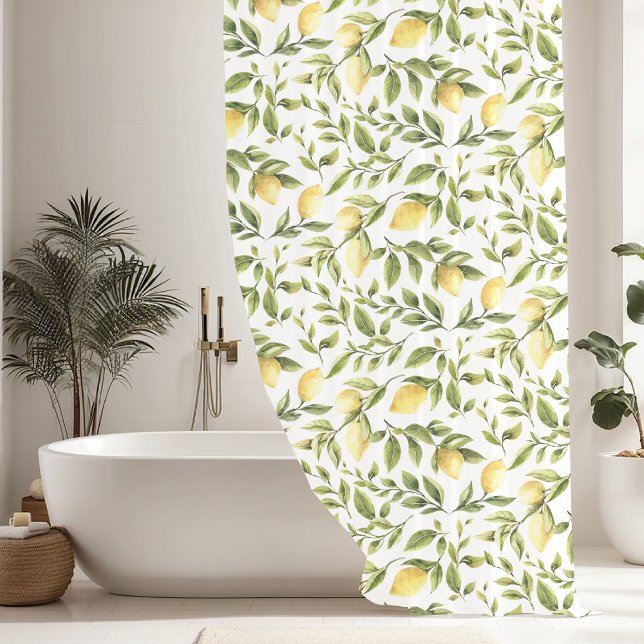 Modern Lemon Vines Shower Curtain (Creator Uploaded)
