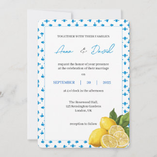 Modern Lemon Wedding Invitation | Minimal Citrus D