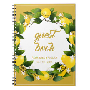 Modern Lemon Wreath Garden   Wedding Guest Notebook