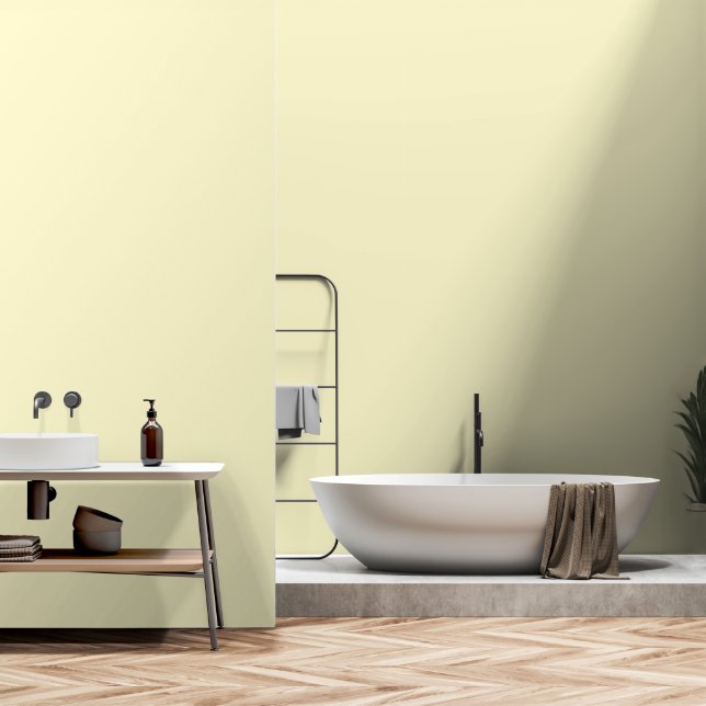 Modern Lemon Yellow Plain Solid Colour Wallpaper (Bathroom)