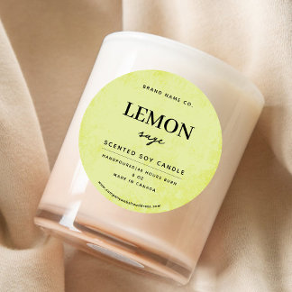 Modern Lemon Yellow Rustic Classic Round Sticker