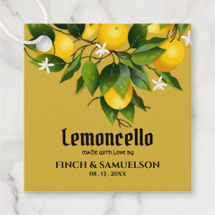 Modern Lemoncello Lemon Citrus Fruit Wedding Favour Tags
