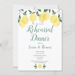 Modern Lemons Rehearsal Dinner Invitation